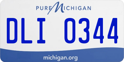 MI license plate DLI0344