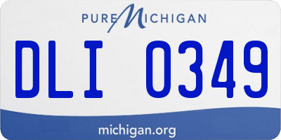 MI license plate DLI0349