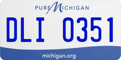 MI license plate DLI0351