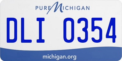 MI license plate DLI0354