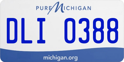 MI license plate DLI0388