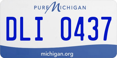 MI license plate DLI0437