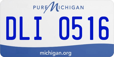 MI license plate DLI0516