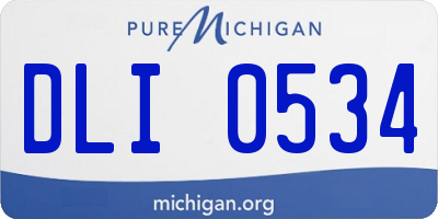 MI license plate DLI0534
