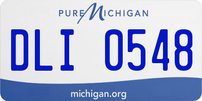 MI license plate DLI0548