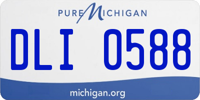 MI license plate DLI0588
