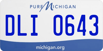 MI license plate DLI0643