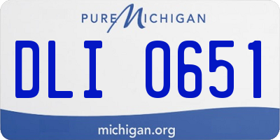 MI license plate DLI0651