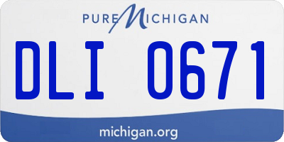 MI license plate DLI0671