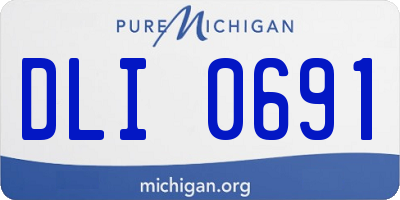 MI license plate DLI0691