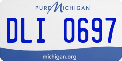MI license plate DLI0697