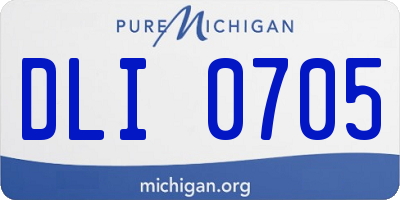 MI license plate DLI0705