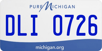 MI license plate DLI0726