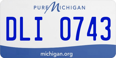 MI license plate DLI0743