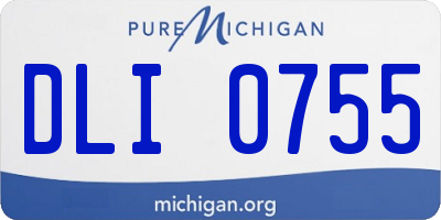 MI license plate DLI0755