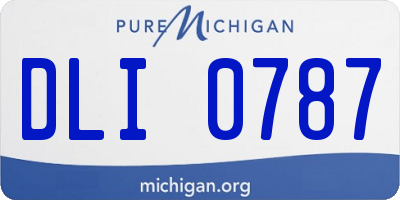 MI license plate DLI0787