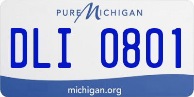 MI license plate DLI0801