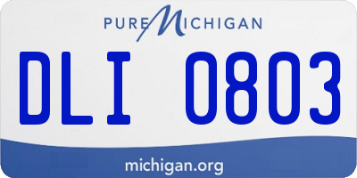 MI license plate DLI0803