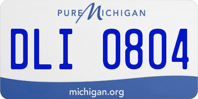 MI license plate DLI0804