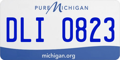 MI license plate DLI0823