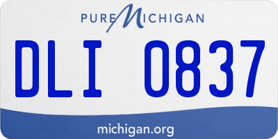 MI license plate DLI0837