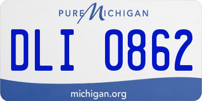 MI license plate DLI0862