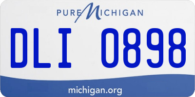 MI license plate DLI0898