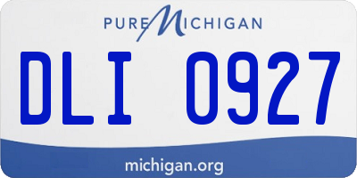 MI license plate DLI0927
