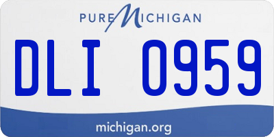 MI license plate DLI0959