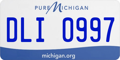 MI license plate DLI0997