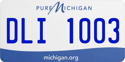 MI license plate DLI1003