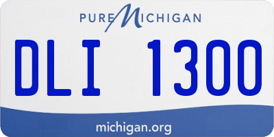 MI license plate DLI1300