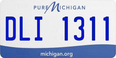 MI license plate DLI1311