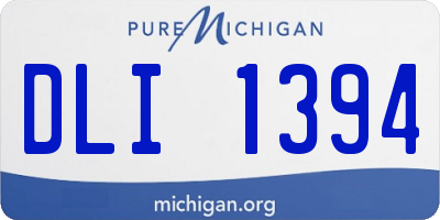 MI license plate DLI1394