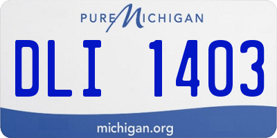 MI license plate DLI1403