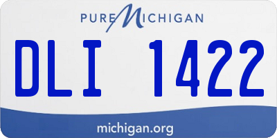 MI license plate DLI1422