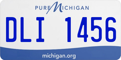 MI license plate DLI1456