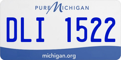 MI license plate DLI1522