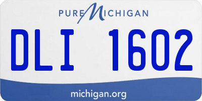 MI license plate DLI1602