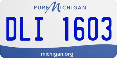 MI license plate DLI1603