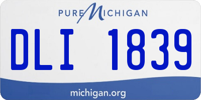 MI license plate DLI1839