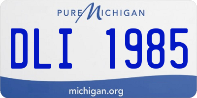 MI license plate DLI1985
