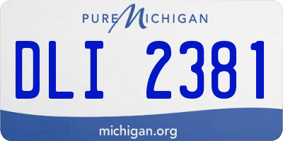 MI license plate DLI2381