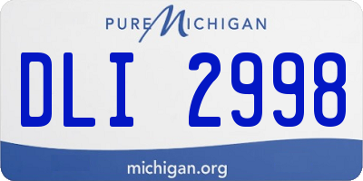 MI license plate DLI2998