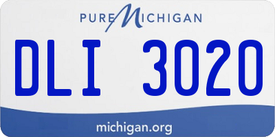MI license plate DLI3020