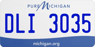 MI license plate DLI3035