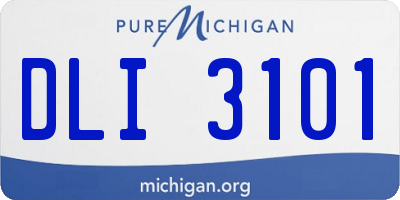 MI license plate DLI3101