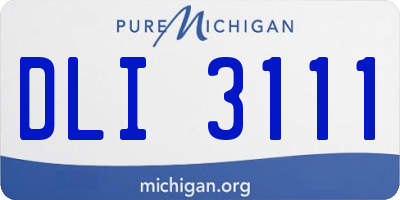 MI license plate DLI3111