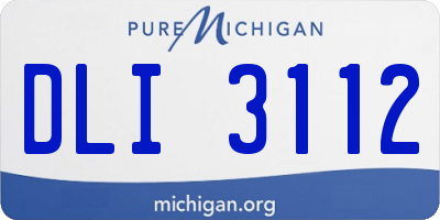 MI license plate DLI3112