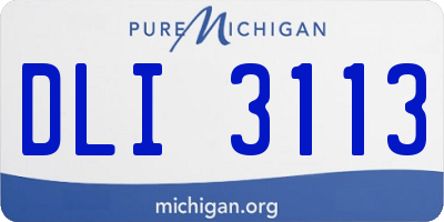 MI license plate DLI3113